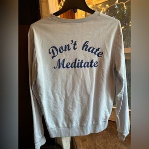 H&M Divided Meditation slogan 100%cotton light crew neck sweater size S